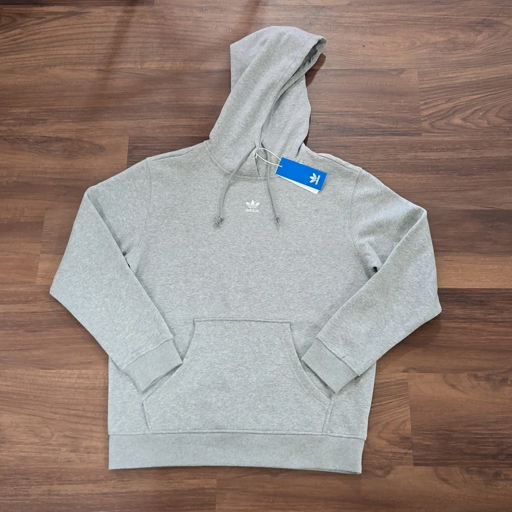 NWT Adidas Originals Adicolor Essentials FleecebHoodie Gray/White IA6418 Women's - Picture 1 of 10